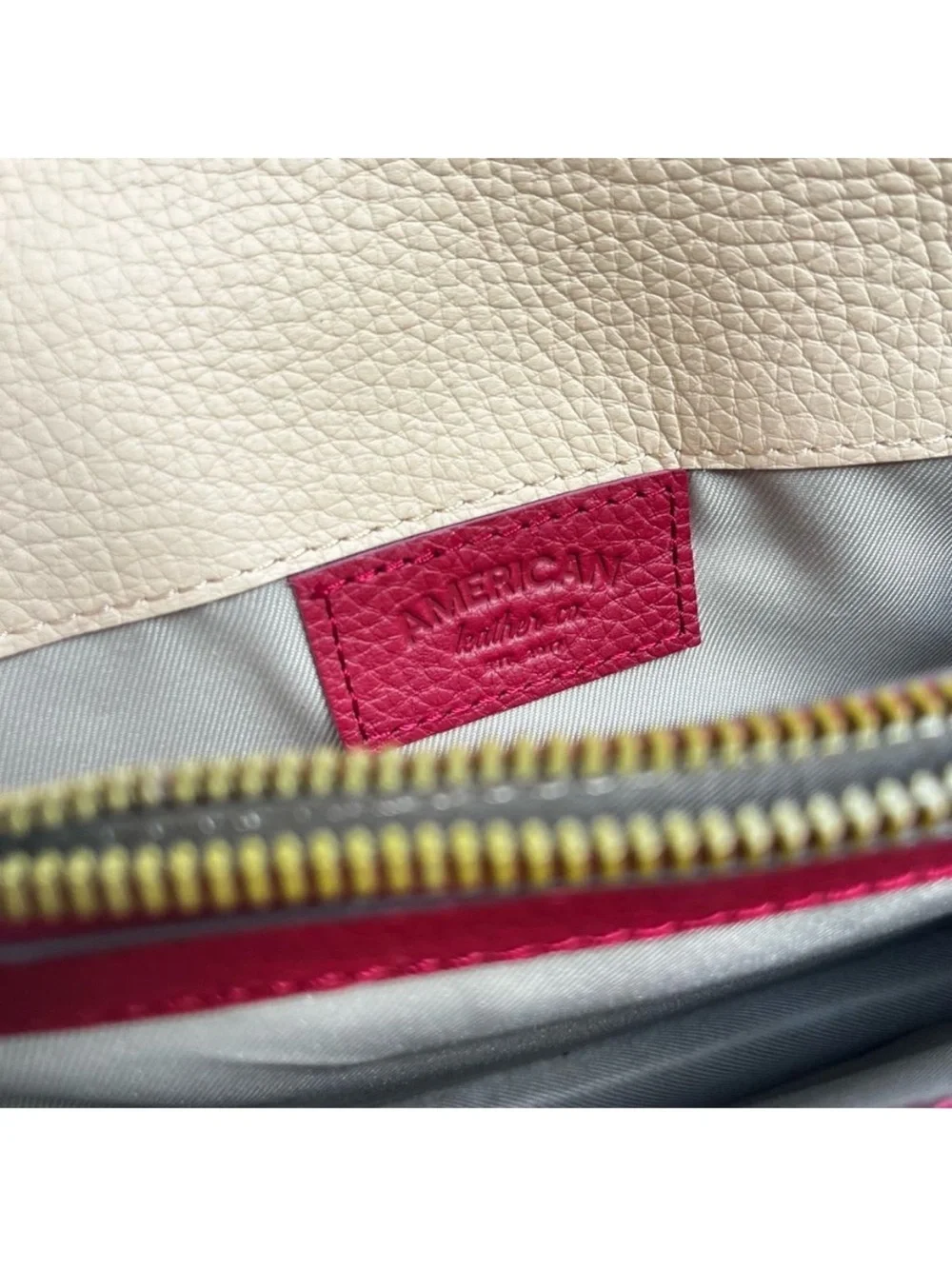 AMERICAN LEATHER CO. Troy Colorblock Red Accordion Flap Crossbody